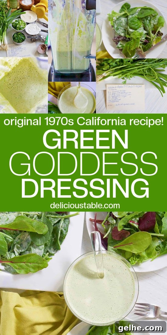 Making a green goddess dressing for salad in the blender.