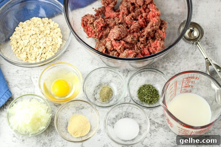 ingredients for meatballs