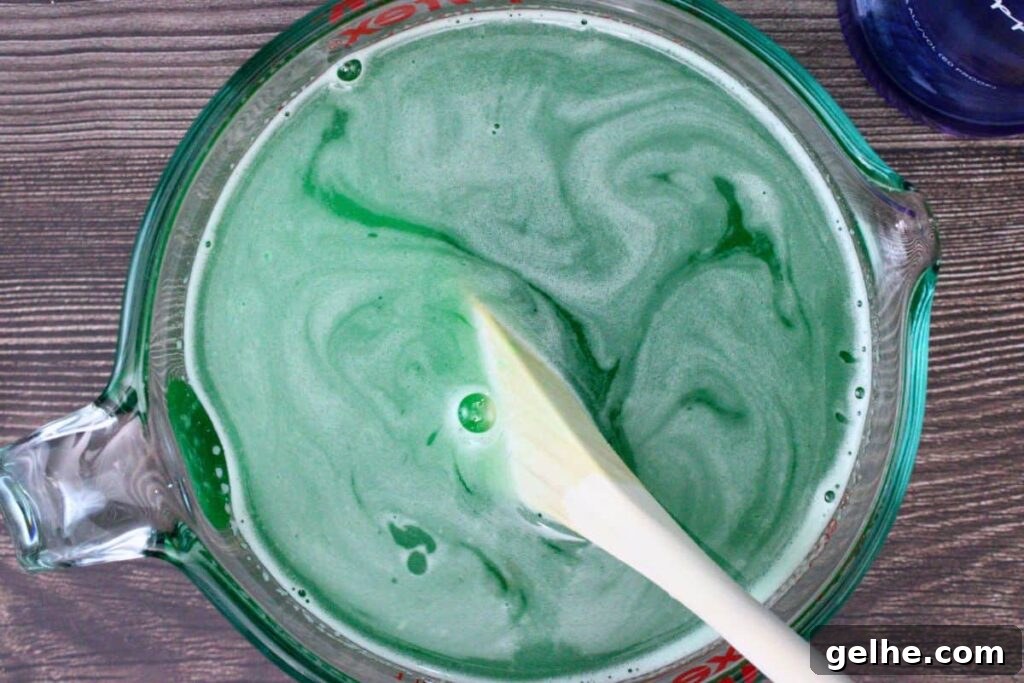 add remaining cold water and whipped vodka to lime jello mixture