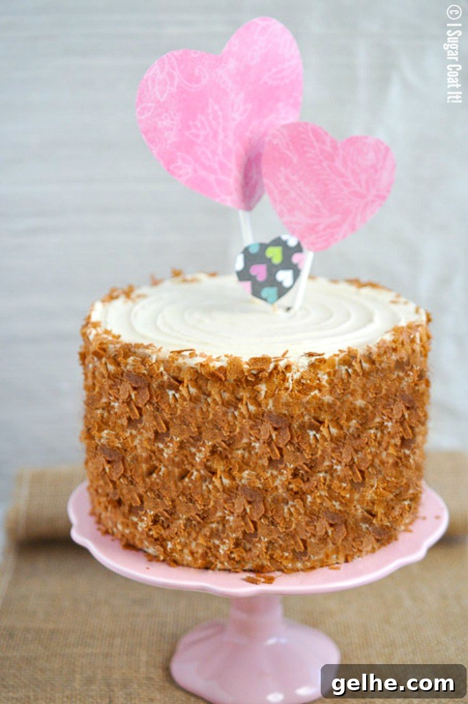 With layers of chocolate, peanut butter and cereal, this Chocolate and Peanut Butter Feuilletine Cake has all the components my kind of breakfast!