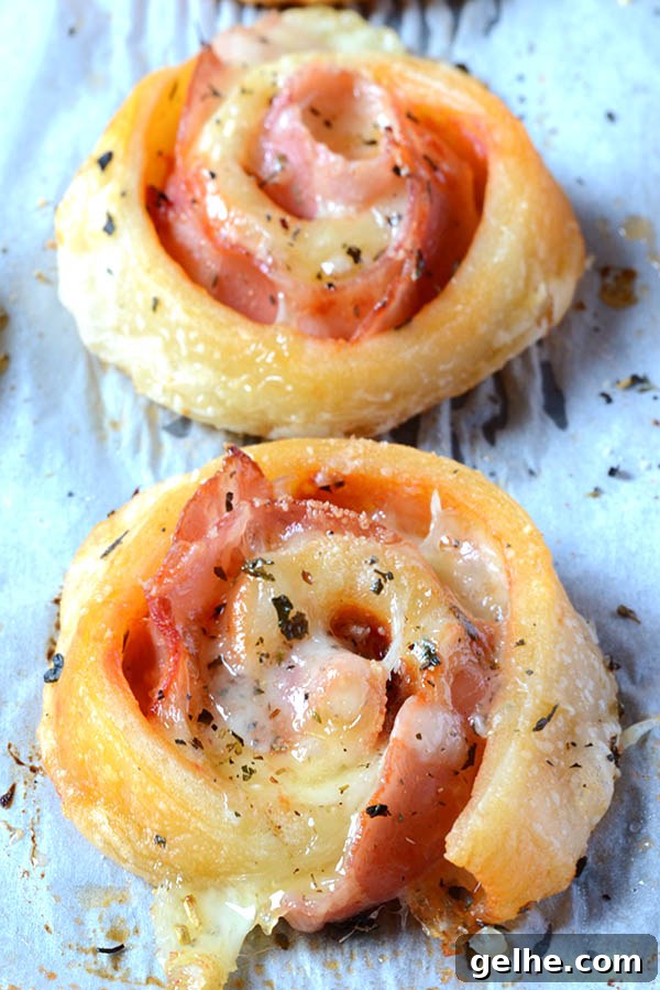 Cheesy Ham Roll-Ups: Quick Savory Snack Recipe 3 These 5-ingredient roll-ups are a great new way to enjoy ham and Swiss cheese sandwiches. This is the ultimate party appetizer recipe for any holiday get together.
