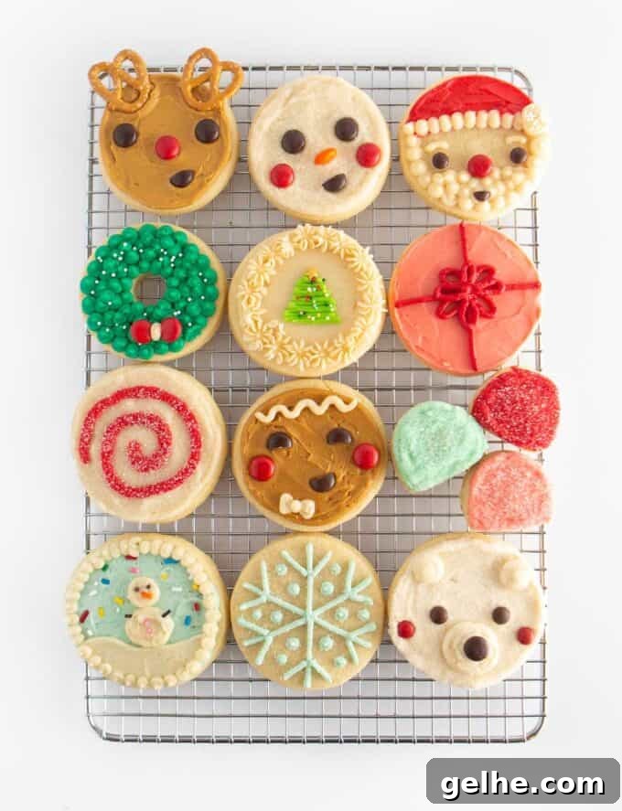 12 easy circle christmas cookie designs