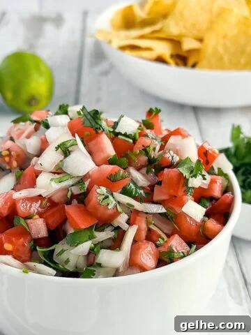 Bowl of pico de gallo.