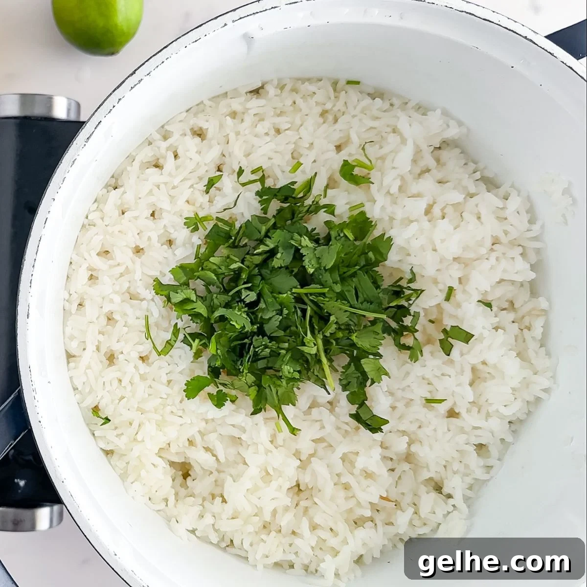 Copycat Chipotle Cilantro Lime Rice Recipe 7 Add in the fresh herbs.