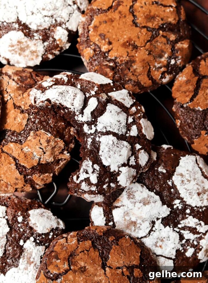triple chocolate crinkle cookies