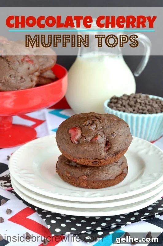 Low Fat Chocolate Cherry Muffin Tops