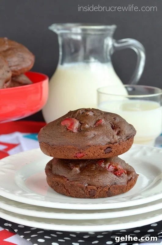 Chocolate Cherry Muffin Tops