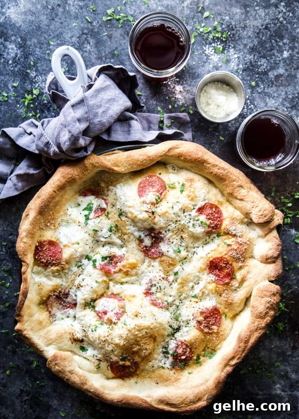 Pepperoni Pizza Pot Pie serving