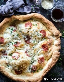 Pepperoni Pizza Pot Pie plated