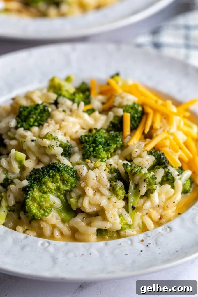 Risotto made with broccoli and cheese.