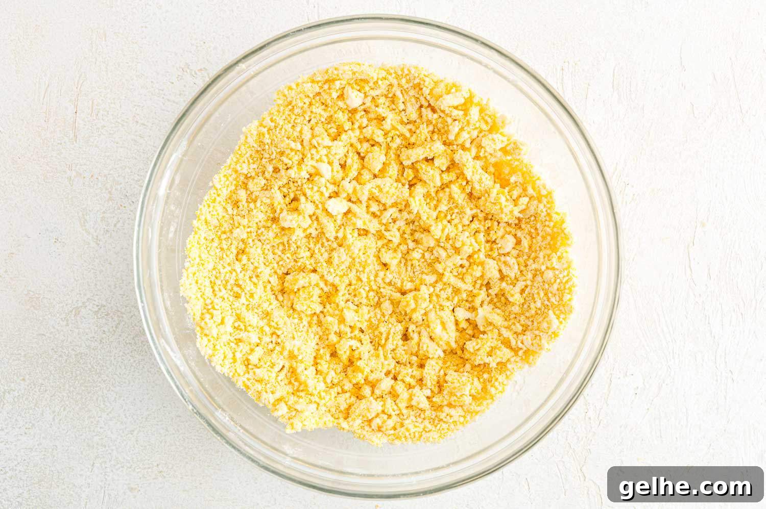 Crumbly crust mixture.