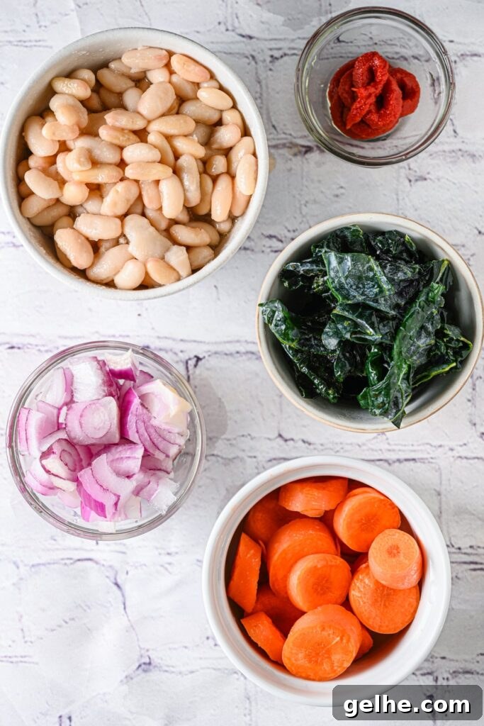 Ingredients for white bean soup