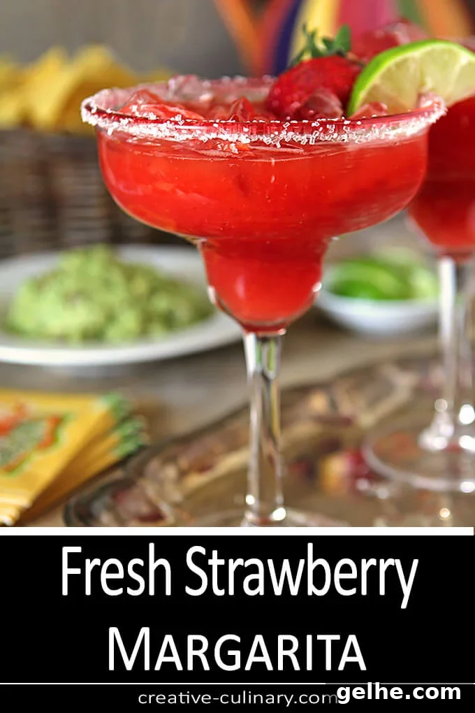 Fresh Strawberry Margarita Cocktail PIN