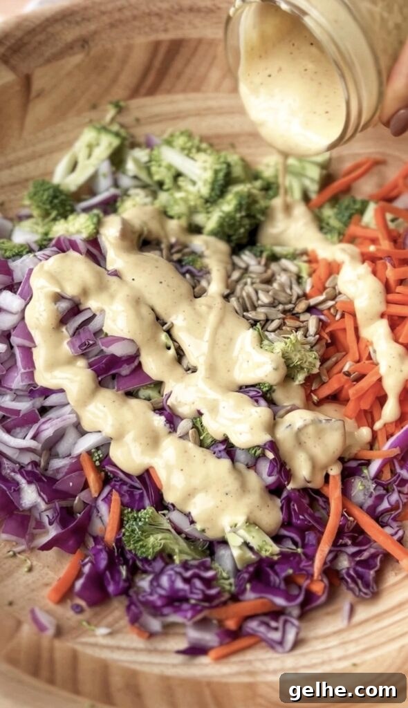 A bowl of broccoli crunch salad.