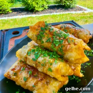 texas twinkie egg rolls on a black plate