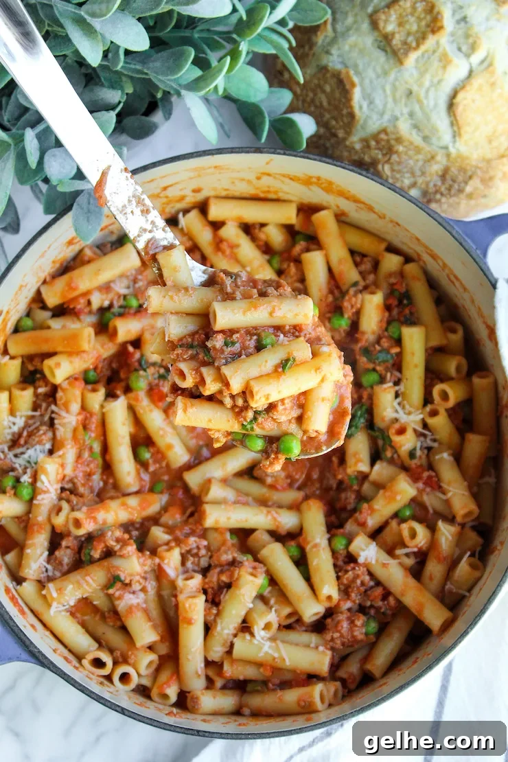Overhead in pot with spoonful close-up.