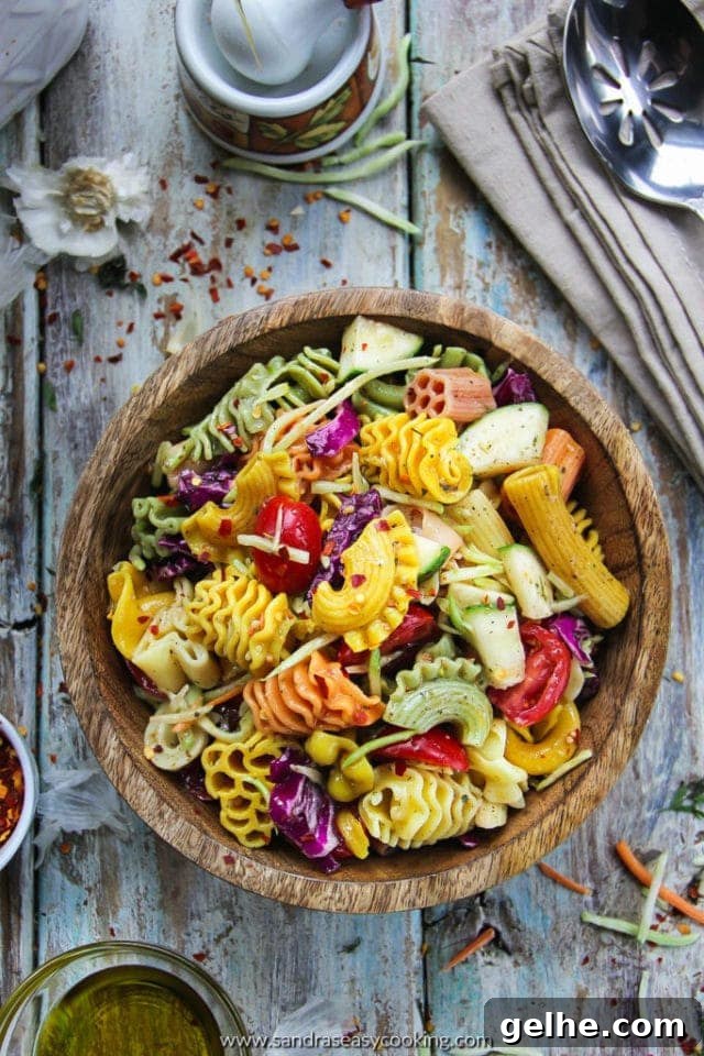 Colorful Pasta Salad with Italian Dressing