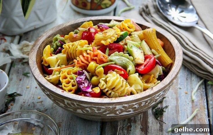 Colorful Pasta Salad with Italian Dressing