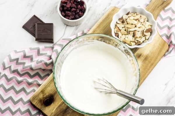 Toasted Almond Cranberry Bark Recipe with Step-by-Step Photos 3 Ingredients for the WW Toasted Almond Cranberry Bark in separate bowls.