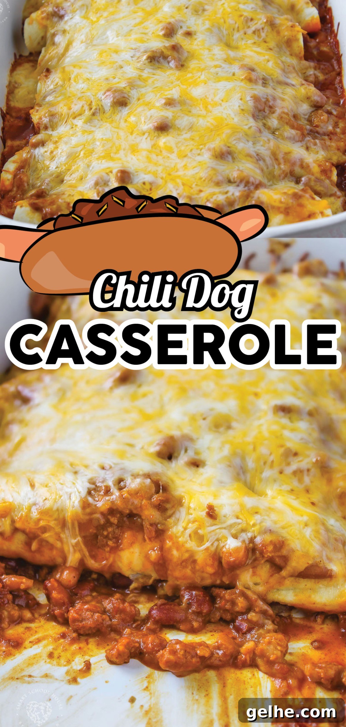 This easy dinner recipe is the best! Learn how to make a delicious chili cheese dog casserole from just a few simple ingredients! This is the perfect weeknight meal for busy families. If you love hot dogs, then you will love this yummy alternative! Try making this casserole for your family this summer! #hotdogs #casserole #recipes #dinner #chili #cheese