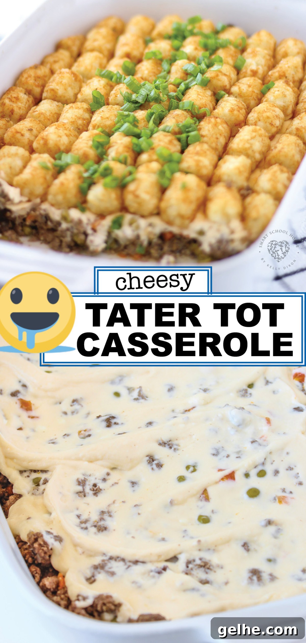 This Cheesy Tater Tot Casserole is the BEST Tater Tot Beef Casserole recipe! Layers of amazing flavor or an easy and delicious dinner any night of the week!
