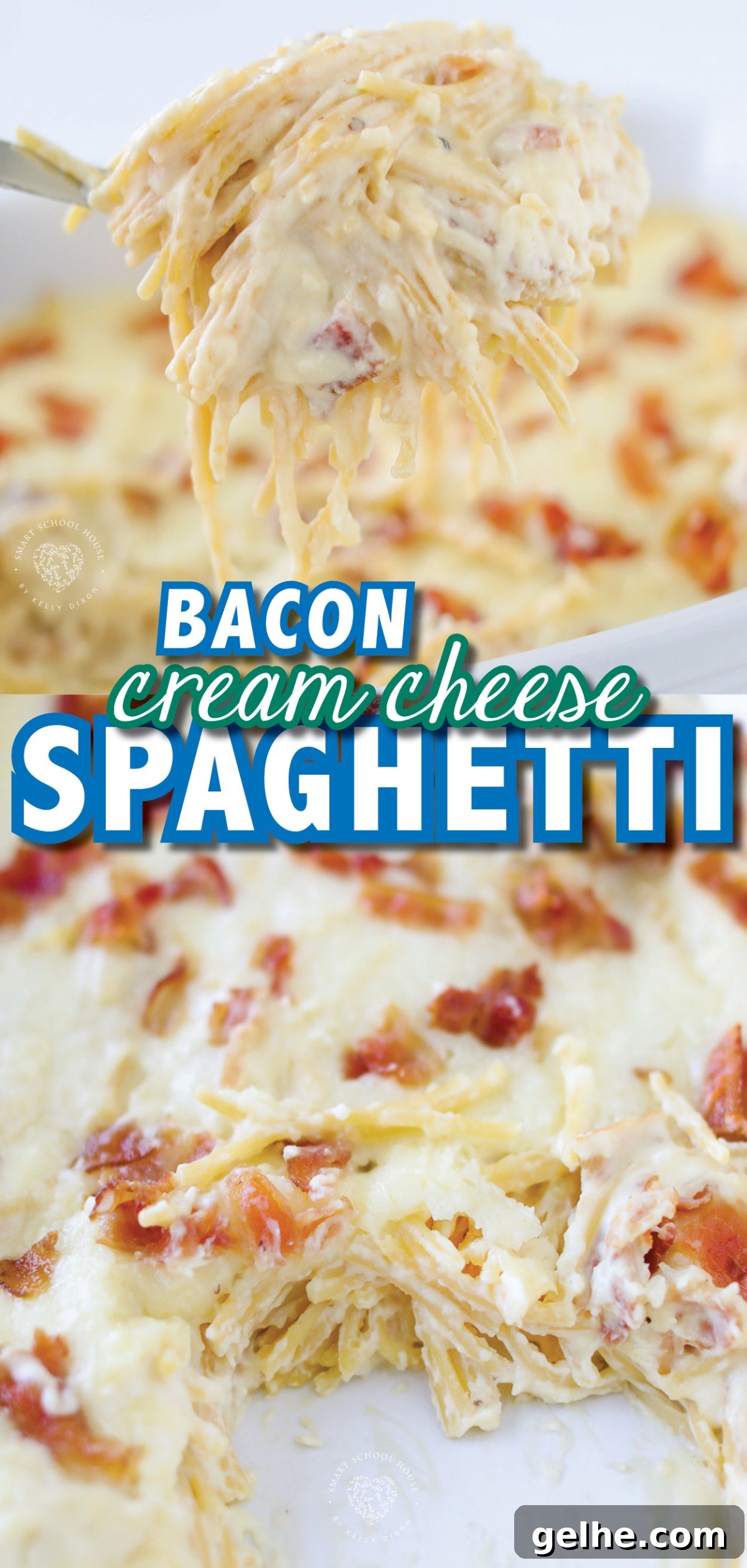My incredibly rich and decadent Bacon Cream Cheese Spaghetti is a delicious pasta recipe loaded with bacon and an addicting cream cheese sauce! This is a wonderful and filling dinner you can whip up in a breeze. This is creamy, cheesy comfort food right here! 
