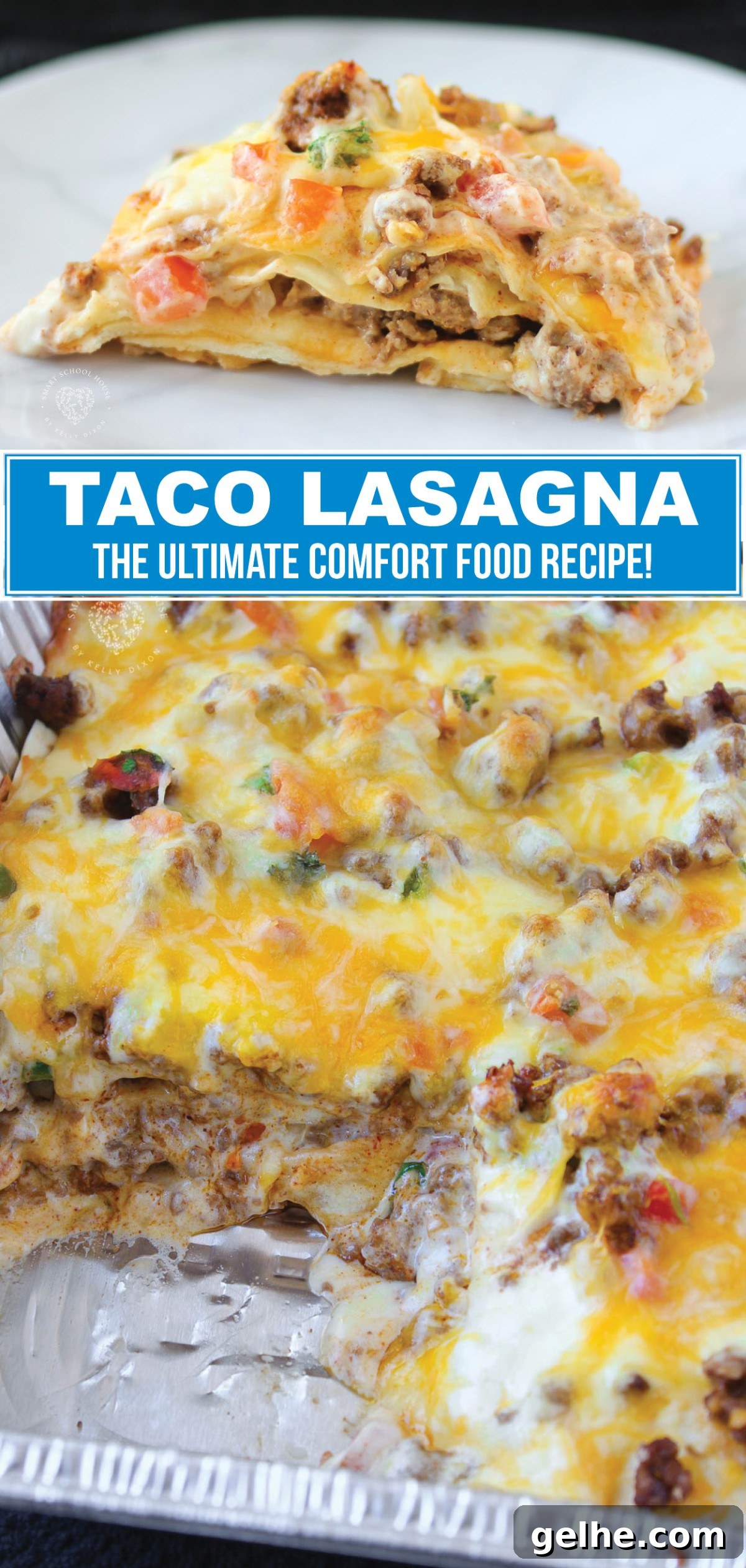 Taco Lasagna is made with soft flour tortillas, seasoned taco ground beef, and pico de gallo. But the cheese is really what makes this Taco Lasagna OVER THE TOP!
