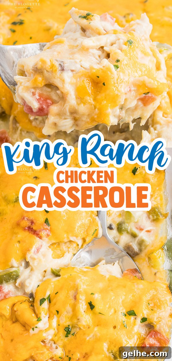 This Tex-Mex casserole is a classic Texan casserole, named after one of the largest ranches in southern Texas. The combination of tender chicken, creamy cheese, veggies, and corn tortillas baked in a savory, creamy sauce makes it the ultimate comfort food!