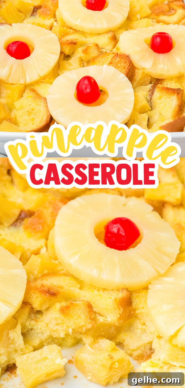 Pineapple Casserole is a classic comforting dish that is great for holidays or as a comforting meal, side dish, or even dessert!