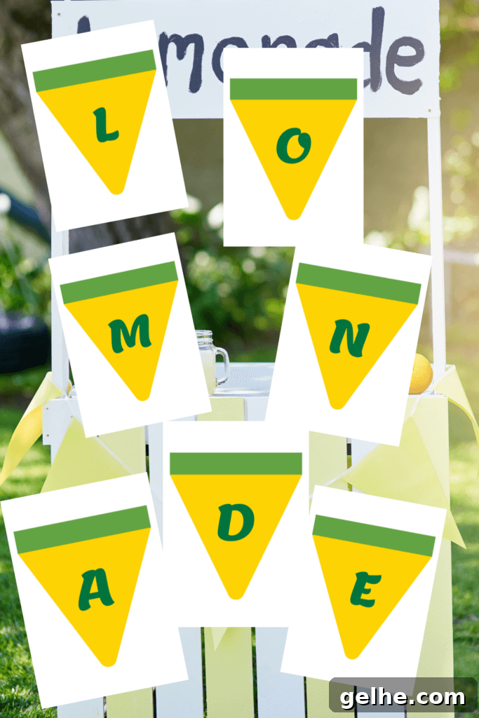 Free Preschool Pretend Play Lemonade Stand Printable Pack 5 Lemonade Stand Bunting