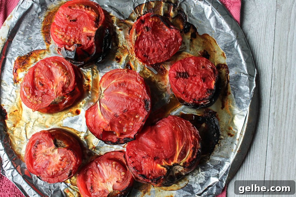 Roasted tomatoes and onions