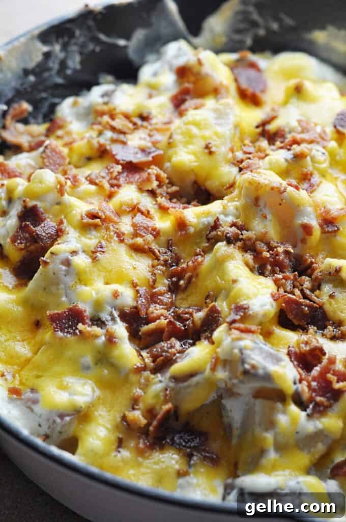 Cheesy Ranch Bacon Roasted Potatoes for Weeknight Dinners 2 Ranch Bacon potatoes with cheese and sour cream