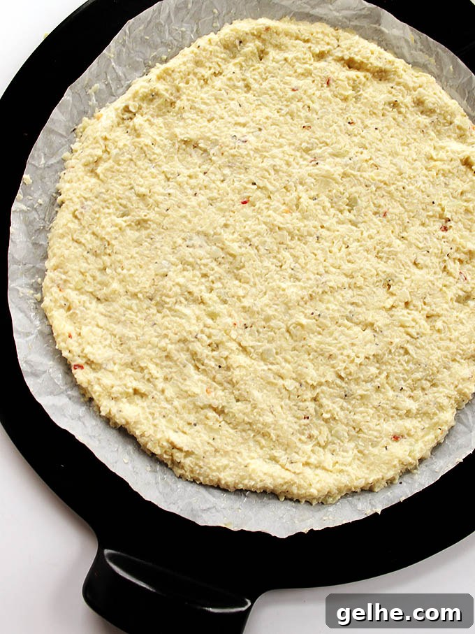 Easy Cauliflower Pizza Crust - Gluten Free | robustrecipes.com