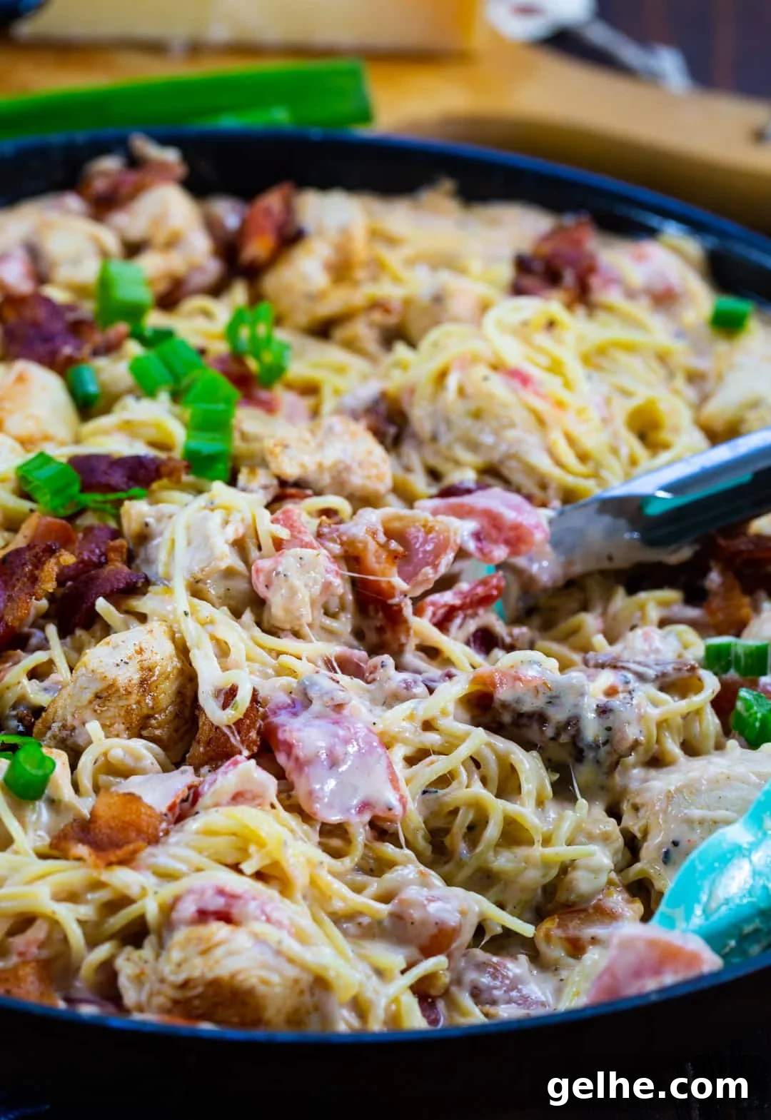 Creamy Angel Hair in large skillet.