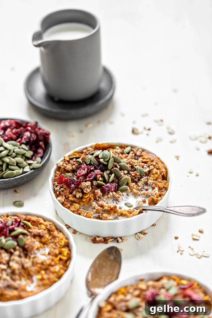 ramekins with pumpkin oatmeal