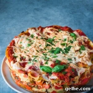 Vegan Instant Pot Lasagna on white plate