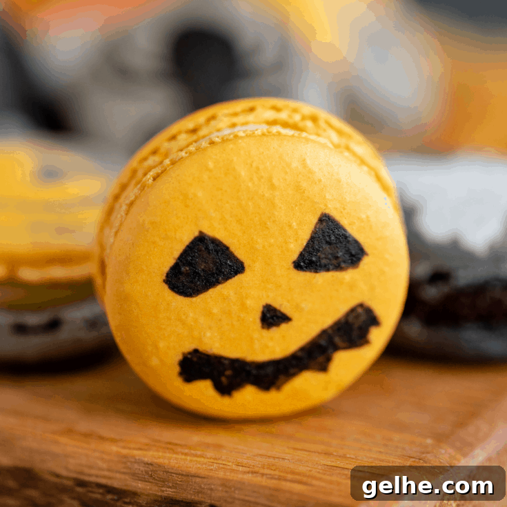 Jack O Lantern Macarons