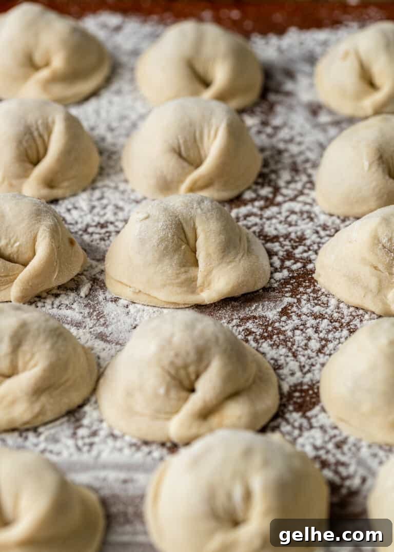 closeup: ready to boil lebanese meat dumpling