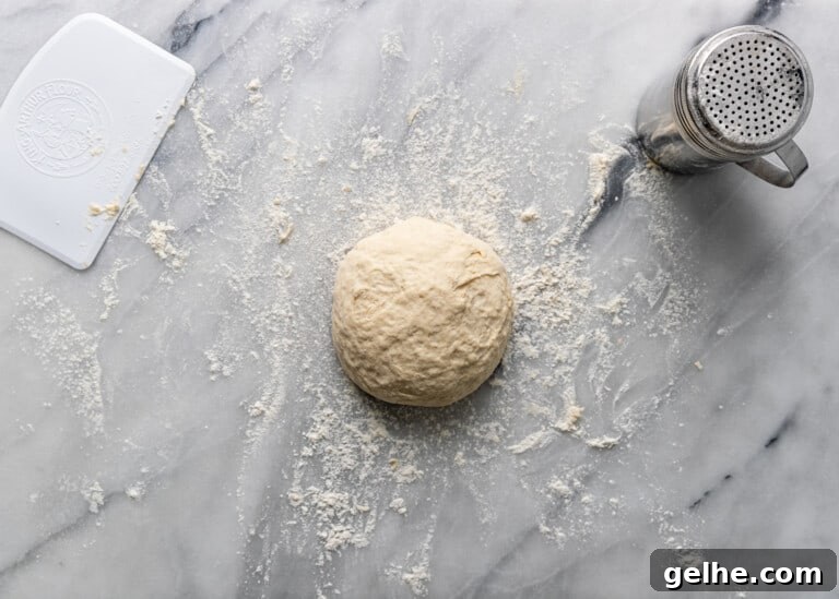 overhead: dough ball for shish barak