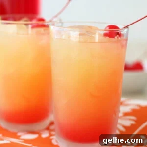 two limoncello sunrise cocktails