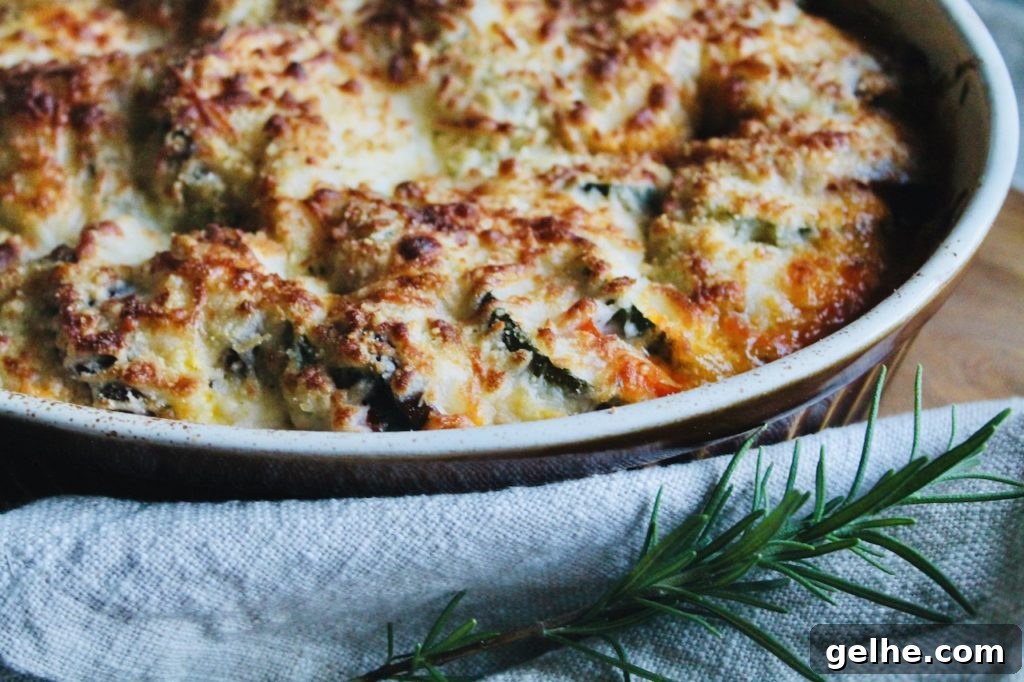 top casserole with melty cheese and melt in broiler