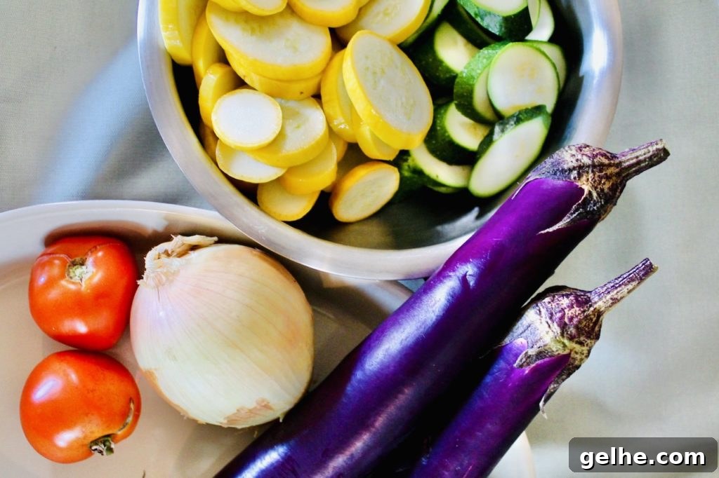 vegetables for baked ratatouille recipe