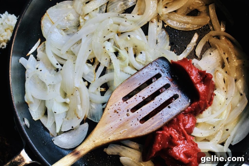sautéed onions in healthy ground beef casserole