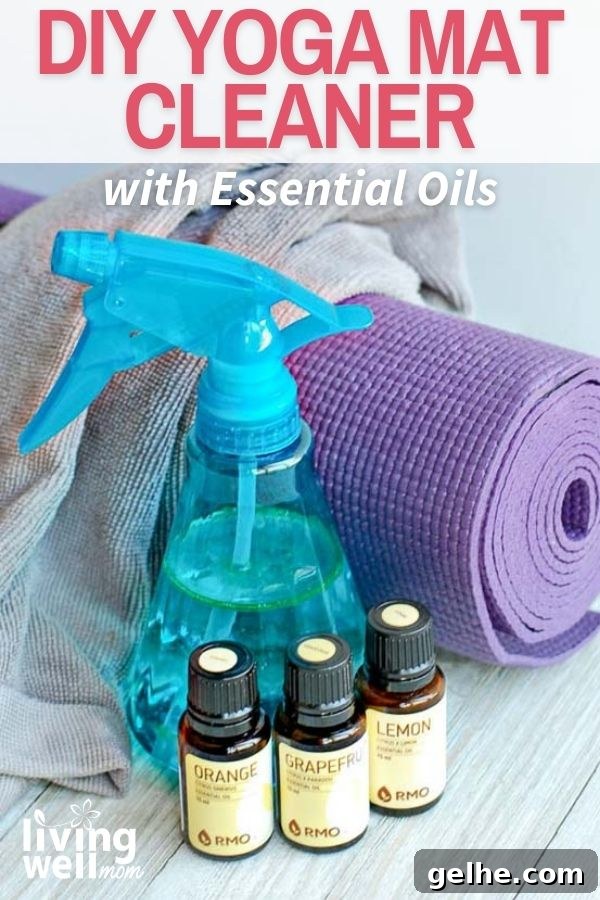 yoga mat with diy spray 
