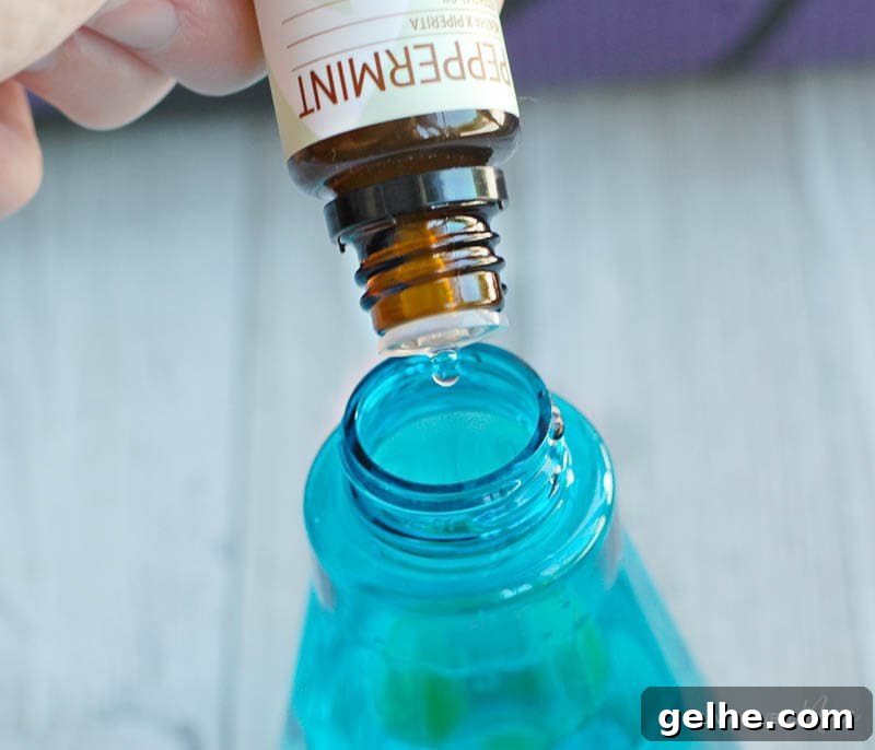 Adding peppermint to spray bottle