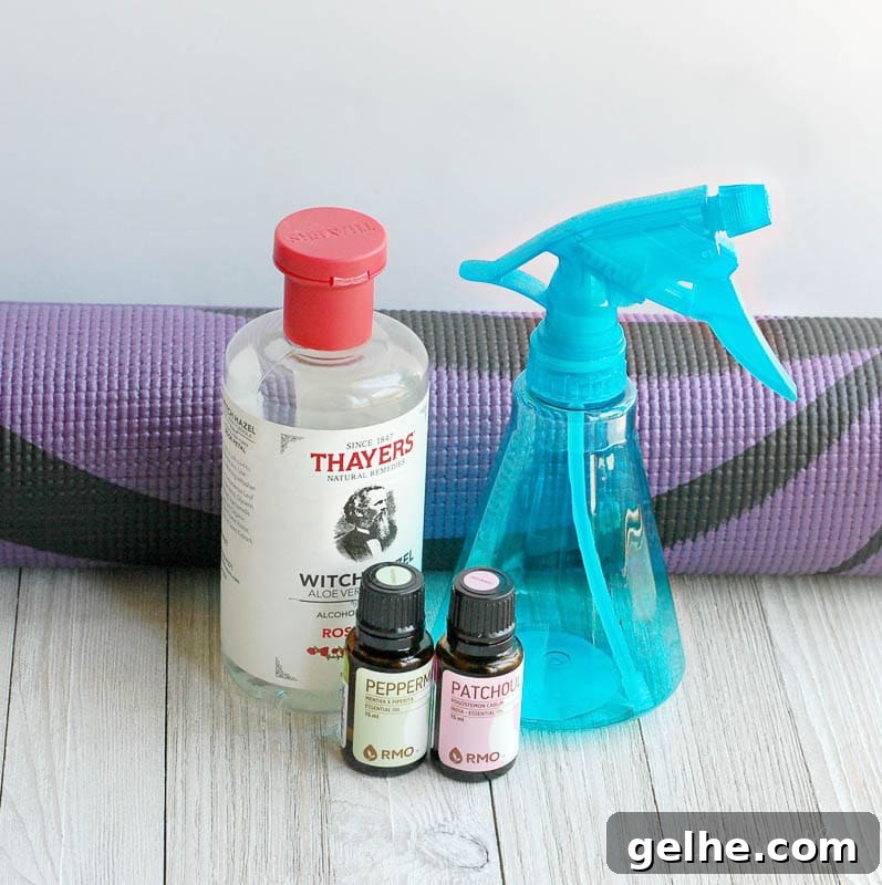 Ingredients for DIY Yoga Mat Spray
