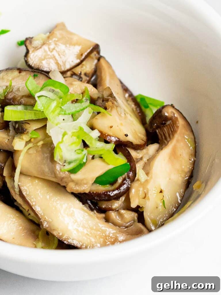 stir fried Korean shiitake mushroom side dish