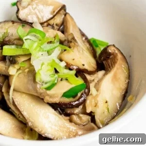 stir fried Korean shiitake mushroom side dish