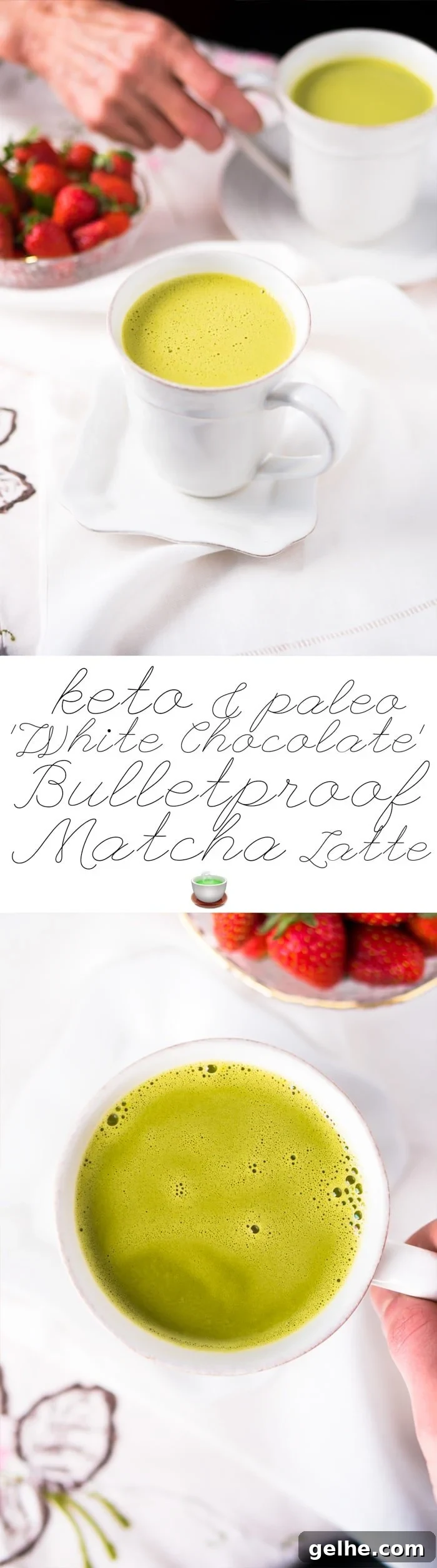'White Chocolate' Keto Bulletproof Matcha Latte 🍵 #ketobulletproofcoffe #bpc #matchalatte