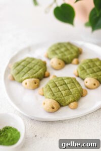 Turtle Shaped Vegan Matcha Cookies